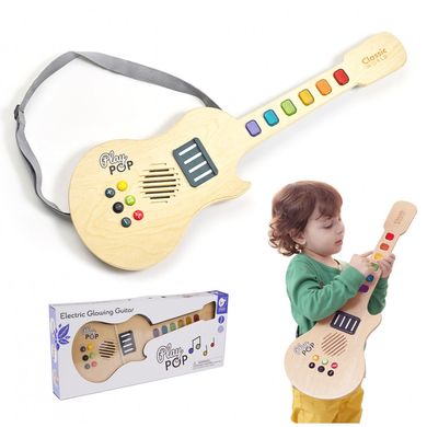 Дитяча дерев'яна електрогітара Classic World CW40552 Electric Glowing Guitar