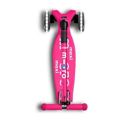 Складаний дитячий самокат Maxi Micro Deluxe Foldable LED Shocking Pink MMD096 від 5 до 12 років