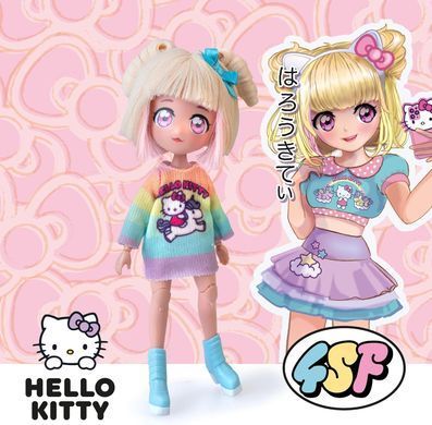 Стильна лялька Цукерочка-єдиноріг 4SF Manga Dolls Hello Kitty HKTF2000