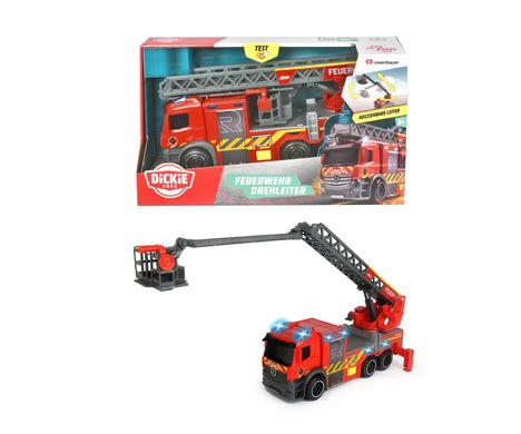 Пожарная машина (23 см) Mercedes Benz с телескопической стремянкой Dickie Toys 3714011 со звуком и светом