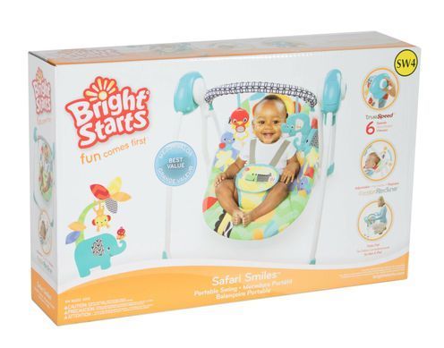 Уценка Музыкальная качель Улыбка саванны Bright Starts Safari Smiles Portable Swing Kids II 60403