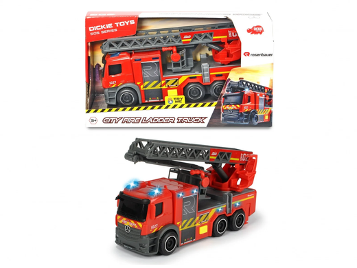 Пожежна машина (23 см) Mercedes Benz з телескопічною драбиною Dickie Toys 3714011 зі звуком та світлом