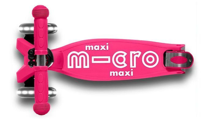 Складаний дитячий самокат Maxi Micro Deluxe Foldable LED Shocking Pink MMD096 від 5 до 12 років