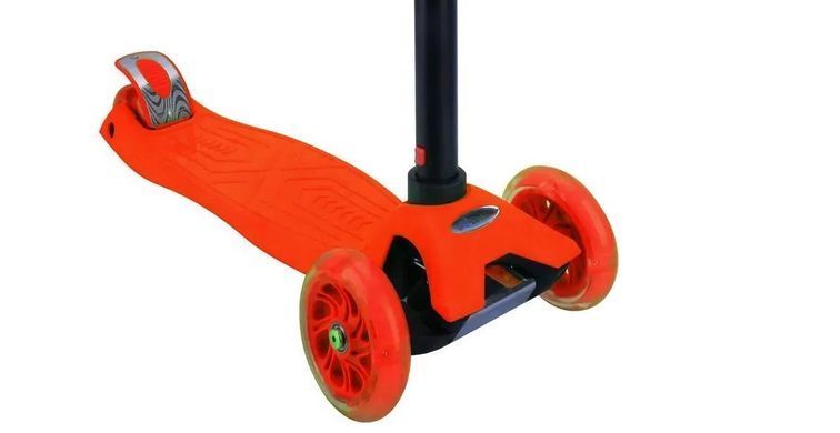 LED триколісний дитячий самокат (до 75 кг) Kids Scooter GO Travel maxi LS306OR помаранчевий
