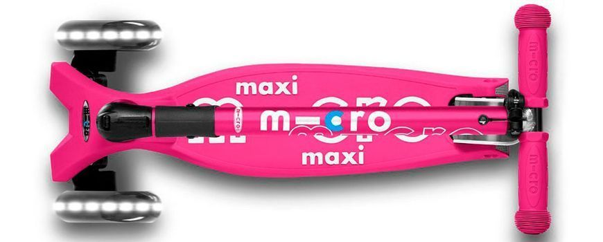 Складаний дитячий самокат Maxi Micro Deluxe Foldable LED Shocking Pink MMD096 від 5 до 12 років