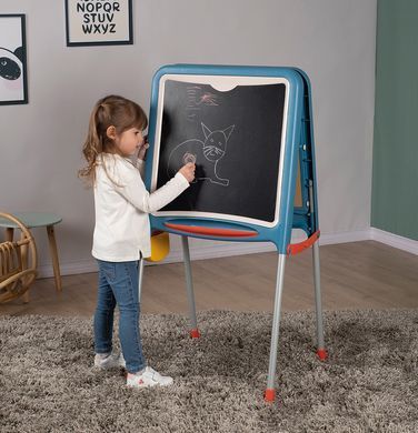 Двосторонній мольберт на металевих ніжках Літери та цифри Smoby Metal Board 410308