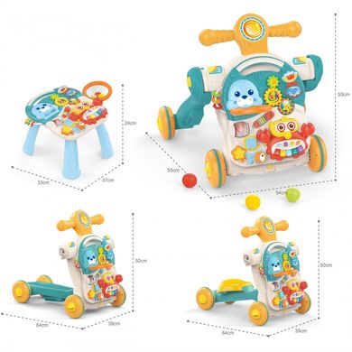 Игровой развивающий столик- ходунки Ride On 4 в 1 Woopie 47597