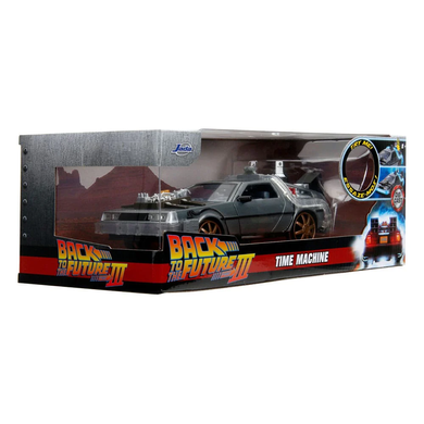 Металева машина 1/24 DeLorean Назад у майбутнє 3 Time Machine Jada Toys 253255073 зі світлом