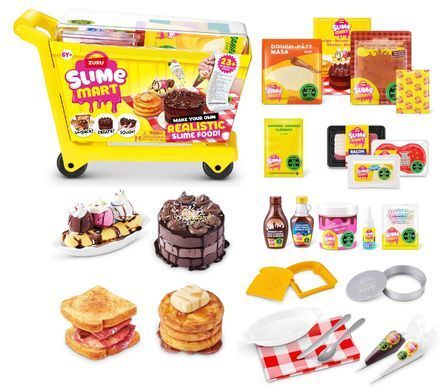 Набор со слаймами Тележка вкусностей Slime Mart Shopping Cart Slime Kit Make Your Own Realistic Slime Food Zuru 15907