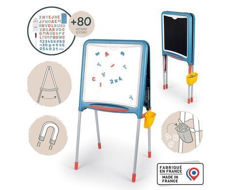 Двосторонній мольберт на металевих ніжках Літери та цифри Smoby Metal Board 410308