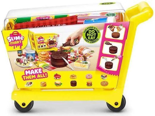 Набор со слаймами Тележка вкусностей Slime Mart Shopping Cart Slime Kit Make Your Own Realistic Slime Food Zuru 15907