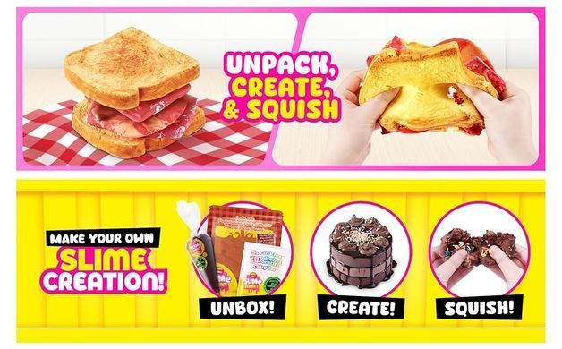 Набор со слаймами Тележка вкусностей Slime Mart Shopping Cart Slime Kit Make Your Own Realistic Slime Food Zuru 15907