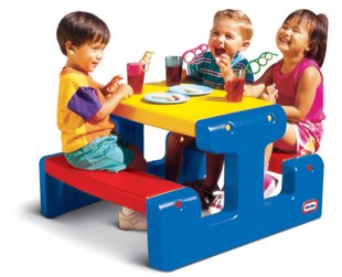 Дитячий стіл для пікніка Junior Picnic Table Little Tikes 4795 червоний, жовтий, синій