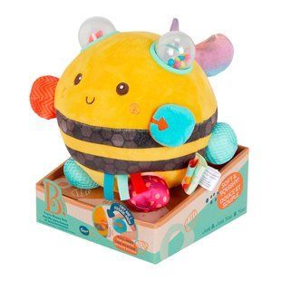 Сенсорная мягкая игрушка Пчелка пушистик дзыж Fuzzy Buzzy Bee Battat BX2037Z