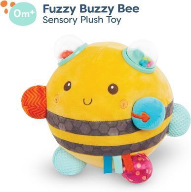 Сенсорная мягкая игрушка Пчелка пушистик дзыж Fuzzy Buzzy Bee Battat BX2037Z