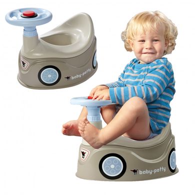 Детский горшок с рулем и сигналом Baby Potty Big 54801 серый