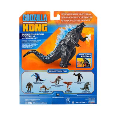 Фигурка Godzilla vs. Kong Годзилла с суперэнергией и истребителем Playmates 35310