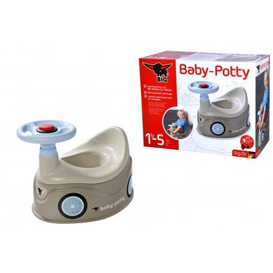 Детский горшок с рулем и сигналом Baby Potty Big 54801 серый