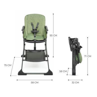 Раскладной стульчик для кормления Foldee Green Kinderkraft KHFOLD00GRE0000 зеленый