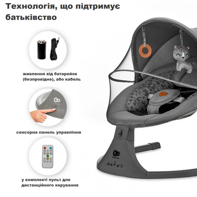 Кресло-качалка Kinderkraft Lumi 2 Dark Grey KBLUMI02DGR0000