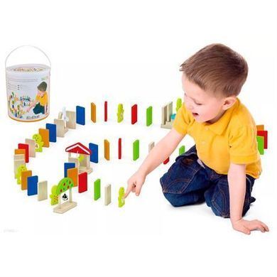 Динамический конструктор (116 элементов) Деревянное домино Viga Toys 51620