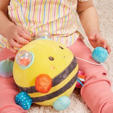 Сенсорная мягкая игрушка Пчелка пушистик дзыж Fuzzy Buzzy Bee Battat BX2037Z
