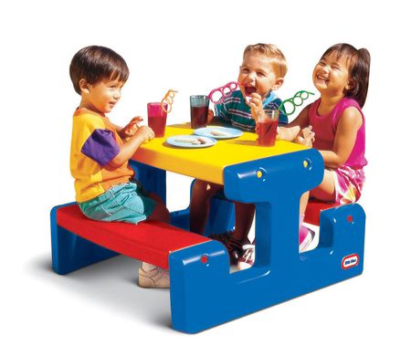 Детский стол для пикника Junior Picnic Table Little Tikes 4795 красный, желтый, синий