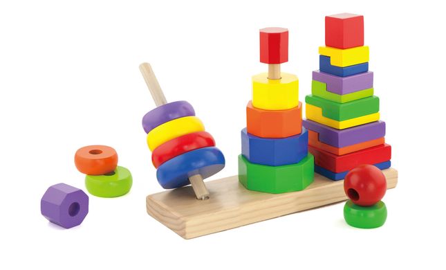 Дерев'яна пірамідка Geometric Stacker Viga Toys 50567