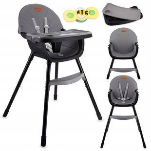 Стульчик для кормления 3в1 MoMi REKI black KRKA00033
