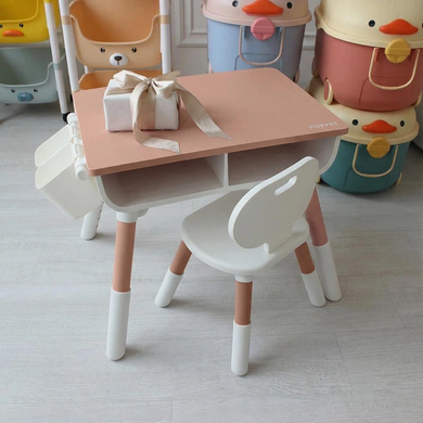 Дитячий багатофункціональний столик 3 в 1 та стілець POPPET PP-010CP coral rose