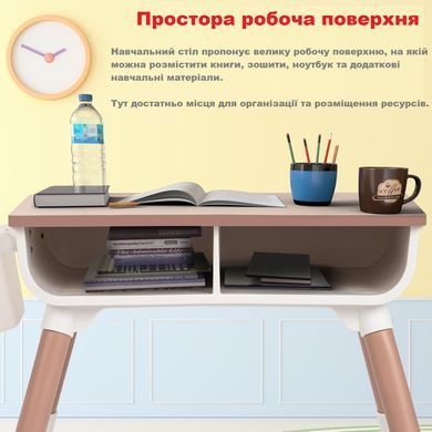Дитячий багатофункціональний столик 3 в 1 та стілець POPPET PP-010CP coral rose