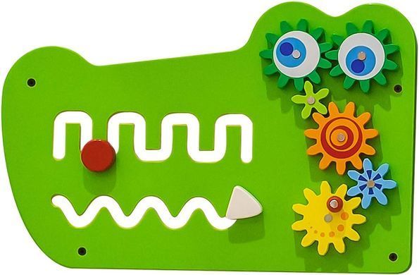 Настенная игрушка бизиборд Крокодил Viga Toys 50346 сертификат FSC Монтессори