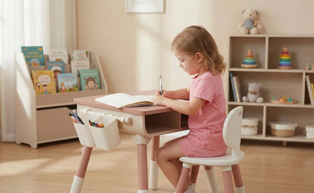 Дитячий багатофункціональний столик 3 в 1 та стілець POPPET PP-010CP coral rose