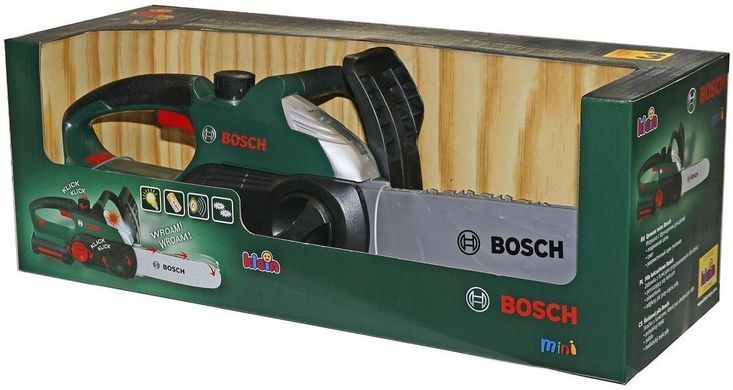 Іграшкова ланцюгова бензопила з рухомим ланцюгом Bosch II mini Chain Saw Theo Klein 8399 звук та світло