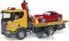 Эвакуатор Scania Super 560R (1:16) с краном-манипулятором и автомобилем Roadster Bruder 03552