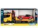 Эвакуатор Scania Super 560R (1:16) с краном-манипулятором и автомобилем Roadster Bruder 03552