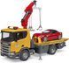Эвакуатор Scania Super 560R (1:16) с краном-манипулятором и автомобилем Roadster Bruder 03552