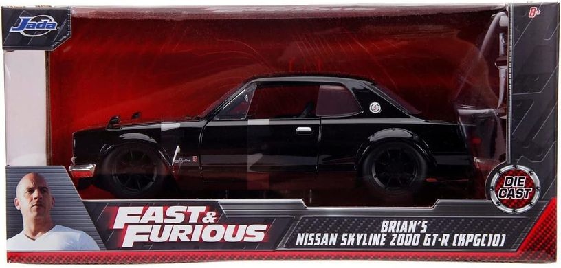 Металева машинка Брайана 1971 Nissan Skyline 2000 GT-R (KPGC10) Fast & Furious Jada Toys 253203004 1:24