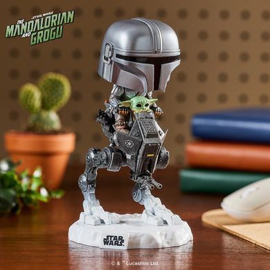 Ігрова фігурка Funko POP! Rides (837) Deluxe The Mandalorian with Grogu in Imperial Remnant AT-RT 90812