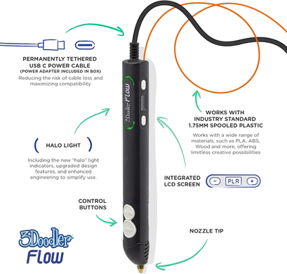 3D-ручка для професійного користування 3Doodler Flow FLOW-INTL