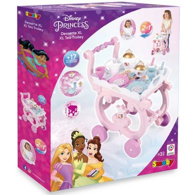 Дитячий возик Disney Princess зі знімною тацею і чайним сервізом Smoby 312502