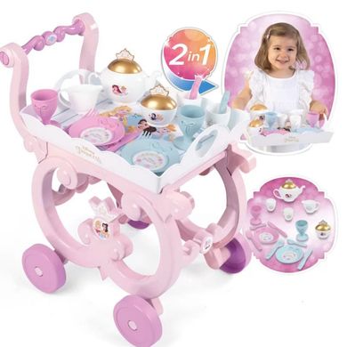 Детская тележка Disney Princess со съемным подносом и чайным сервизом Smoby 312502