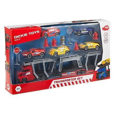 Игрушечный автотранспортер с металлическими машинками Transporter Set Dickie Toys 3745012