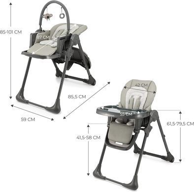 Стульчик для кормления 2 в 1 Kinderkraft Tummie&nbsp;KHTUMM00GRY0000 Grey