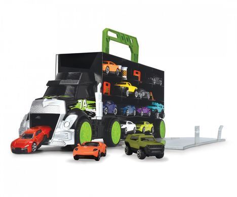 Игровой набор Трейлер перевозчик авто (43см) с 4 машинками City Carry and Store Transporter Dickie Toys 3747007