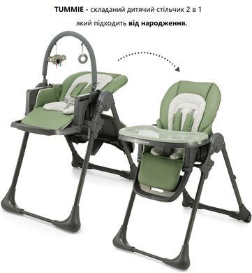 Стільчик для годувння 2 в 1 Kinderkraft Tummie KHTUMM00GRE0000 Green