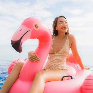 Надувний плотик Fashion Ride-On Фламінго Intex 57558 (147 х 140 х 94 см)