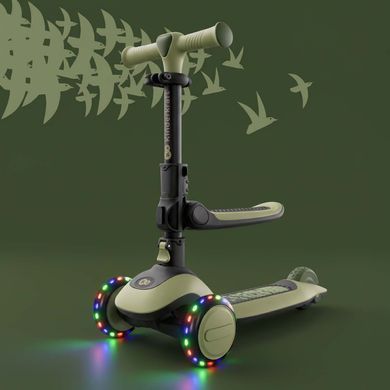 Складной самокат-велобег 2в1 Halley 2 Grassland Green KRHALL02GRE0000 с LED колесами