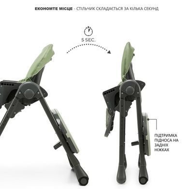 Стільчик для годувння 2 в 1 Kinderkraft Tummie KHTUMM00GRE0000 Green