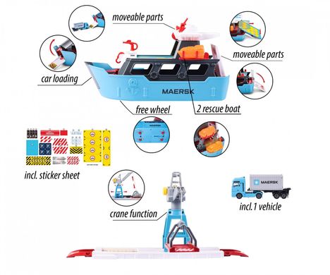 Игровой набор Грузовое судно Logistic Toy Port Majorette Creatix 2050039